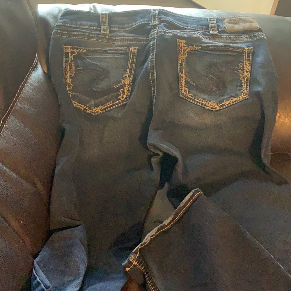 Silver dark wash jeans